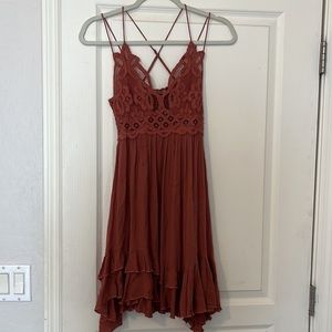 FREE PEOPLE Adela slip dress. NWT. Small. Coral Rose colorway